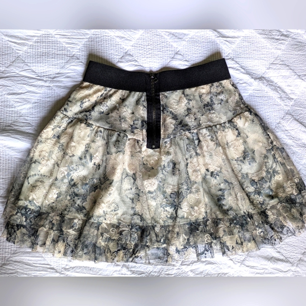 Zara Whimsygoth Tiered Lace Lined Mini Skirt Size M